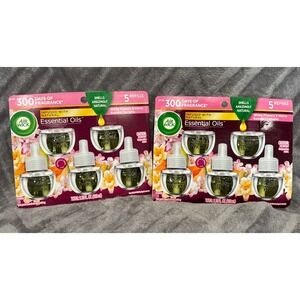 2- Air Wick 5 Refills Infused with Natural Essential Oils White Flowers‎ & Melon